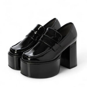 パレード Parade 【厚底】チャンキーヒールローファー 100-WK【Parade】 (ブラックエナメル)