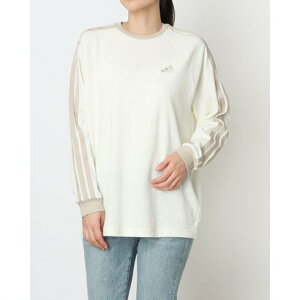 �A�f�B�_�X adidas ���f�B�[�X ����T�V���c ���b�t�� �X���[�X�g���C�v�X �I�[�o�[�T�C�Y�t�B�b�g �����O�X���[�uT�V���c KE7550 �i�I�t�z���C�g/�����_�[�x�[�W���j