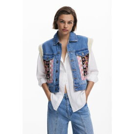 デシグアル Desigual ボア付きデニムベスト （ブルー）