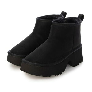 アタガール attagirl 厚底ヒールムートンブーツ (ブラックスエード)