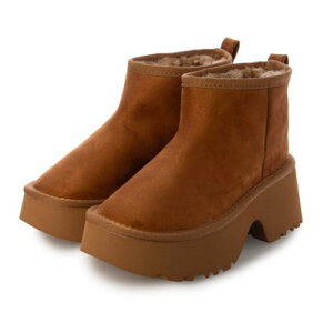 アタガール attagirl 厚底ヒールムートンブーツ (キャメルスエード)