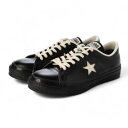 コンバース CONVERSE ONE STAR J ワンスター レザーシューズ 33702070 黒 ブラック スニーカー メンズ レディース （Black）