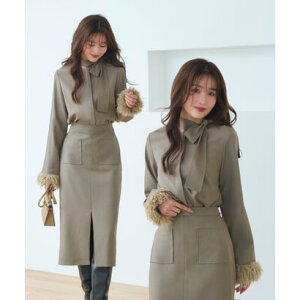 ���C���G�u�e�B�b�N RUIRUE BOUTIQUE 2WAY �􂦂� �b �t�@�[�J�t�X �{�E�^�C �g�b�v�X �� �i���[�X�J�[�g �b �I�t�B�X�J�W���A���E�Z�b�g�A�b�v�E�I�P�[�W�����X�[�c�E�Z�����j�[�X�[�c�E�}�}�X