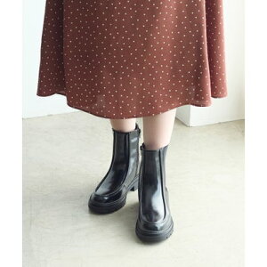 コカ COCA ショート丈 厚底サイドゴアブーツ (BL)