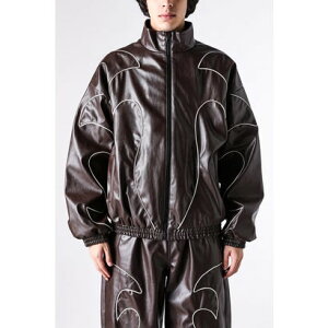 ���x�[�� LIBERE WESTERN FLAME LEATHER TRACK JACKET �iBROWN�j