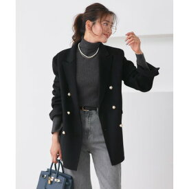 ルイルエブティック RUIRUE BOUTIQUE ウールリバー ジャケット コート ｜ アウター / ウールコート / ジャケットコート / リバーコート / ウールリバーコート （ブラック）