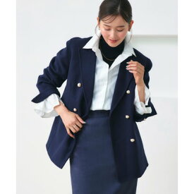 ルイルエブティック RUIRUE BOUTIQUE ウールリバー ジャケット コート ｜ アウター / ウールコート / ジャケットコート / リバーコート / ウールリバーコート （ネイビー）