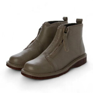 ペリウィンクル periwinkle 本革ファスナーデザインアンクルブーツ (トープ)