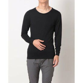 ティゴラ TIGORA メンズ トレッキング 長袖アンダーシャツ メンズメリノウールインナーワイドクルーネック長袖 TR-9D1105TL （ブラック）