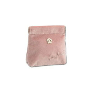 マリークワント MARY QUANT ベルベットメタルデイジー バネクチポーチ (ピンク)