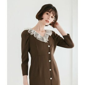 トランテアン ソン ドゥ モード 31 Sons de mode 2025秋冬新作 レースフリルワンピース TT547405 （BROWN）