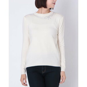 リナシメント RINASCIMENTO ビジューリボンネックニットTOPS (Panna Bianco)