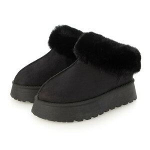 アタガール attagirl 厚底ムートンスリッポン (ブラックスエード)