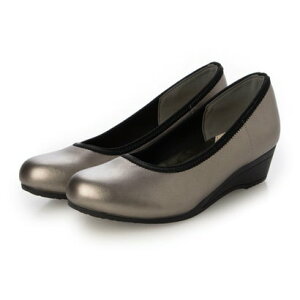 プログレッソ コンフォート progresso comfort プレーン合皮ウェッジパンプス (GUNMETAL)