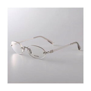ミュウミュウ Miu Miu MIUMIU メガネ VMU 53W オーバル型 リムレス (1BC-1O1/SILVER/シルバー)
