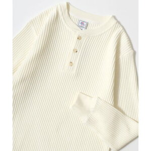 ジェーイーモーガン JEMORGAN JEMORGAN/ジェーイーモーガン ビックワッフル 無地 ヘンリーネック ヘビーウェイトサーマルロンT/スウェットトレーナー レディース メンズ (オフホワイト)