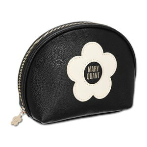 マリークワント MARY QUANT センターロゴデイジー ラウンドポーチL (ブラック)