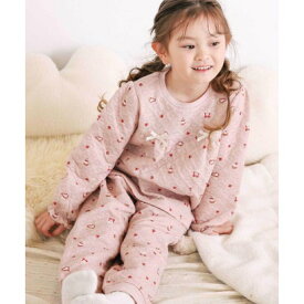 スラップ スリップ SLAP SLIP 【スララク/腹巻き一体型/吸汗速乾】みんな快眠！長袖みんみんキルティングパジャマ （ピンク×いちごチェリーケーキ）