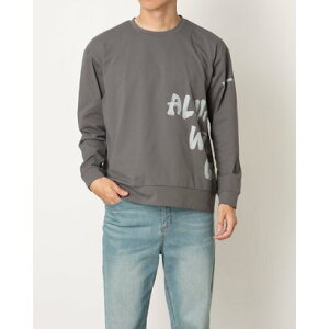 ティゴラ TIGORA メンズ 陸上/ランニング 長袖Tシャツ ランニング メンズメッセージロゴ長袖Tシャツ TR-3R1725TL (グレー)