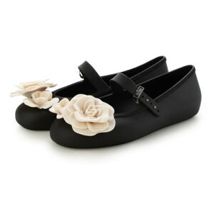 �����b�T melissa MELISSA SOFT BALLERINA PETALS AD �iBLACK/BEIGE�j