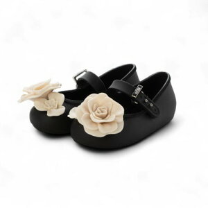 �����b�T melissa MINI MELISSA SOFT BALLERINA PETALS BB �iBLACK/BEIGE�j