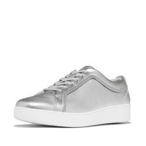 tBbgtbv fitflop RALLY CRYSTAL-TRIM LEATHER SNEAKERS iSilverj