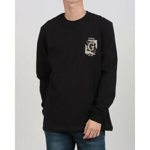 �Q�X GUESS Crew Neck Long Sleeves Big G Logo Tee �iJBLK�j