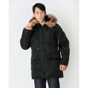 �A���t�@ �C���_�X�g���[�Y ALPHA INDUSTRIES N-3B �X�����t�B�b�g �W���P�b�g �A�E�^�[ �i�u���b�N�j