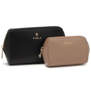 �t���� FURLA �|�[�` �J�����A 2�_�Z�b�g �u���b�N �O���[ ���f�B�[�X FURLA WE00453 ARE000 2183S �iNERO GREIGE�j