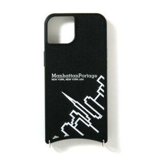 �}���n�b�^���|�[�e�[�W Manhattan Portage �yManhattan Portage�zManhattan Portage PU LEATHER Sling Case LOGO/SKYLINE iPhone13 14 ���p �i�u���b�N�n���̑�2�j