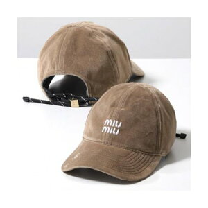 �~���E�~���E Miu Miu MIUMIU �x�[�X�{�[���L���b�v 5HC369 2CUA �x���x�b�g �iF0844/SABBIA+NERO/�u���E���j