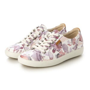 �G�R�[ ECCO ���K �₳���������S�n SOFT 7 W ���f�B�[�X �{�v ���[�X�A�b�v�V���[�Y �iWHITE/MULTICOLOR�j