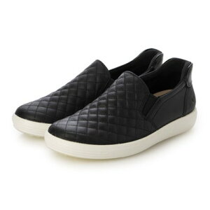 �G�R�[ ECCO ���K �₳���������S�n SOFT 7 W ���f�B�[�X �{�v EASY SLIP �X���b�|���X�j�[�J�[ �iBLACK/BLACK�j