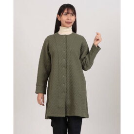 ソソット sosotto コットンキルトリバティ使いノーカラーコート （オリーブ）