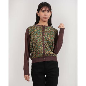 ソソット sosotto リバティプリント前身頃カーディガン （ブラウン）