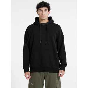 �Q�X GUESS GUESS JEANS Hood Os 3D Embro Script Logo Sweat �iJBLK�j
