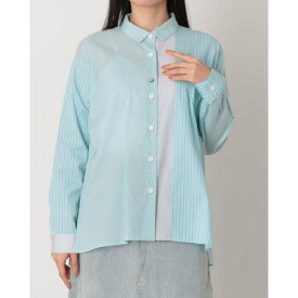 センソユニコ Sensounico Lucruca dot＆stripeブラウス （ライトブルー）