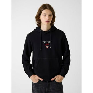 �Q�X GUESS GUESS JEANS Regular Baker Logo Hoodie �iJBLK�j