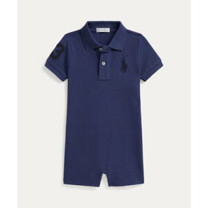 �|�� �����t ���[���� POLO RALPH LAUREN (�x�r�[)Big Pony �R�b�g�� ���b�V�� �|�� �V���[�g�I�[�� �i410�l�C�r�[�j