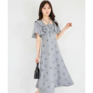 トッコクローゼット tocco closet 全方位モテを狙うネックリボン付きラッフルフリルリボンプリントワンピ…