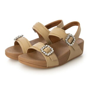 �t�B�b�g�t���b�v fitflop LULU �N���X�^���o�b�N�� ���U�[ �o�b�N�X�g���b�v �T���_�� �iCappuccino�j