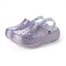 クロックス crocs レディース サンダル バヤ プラットフォーム グリッター クロッグ 208459 （ブルー）