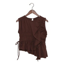アルシーヴ archives フリルドロストノースリーブTOPS （BRN）