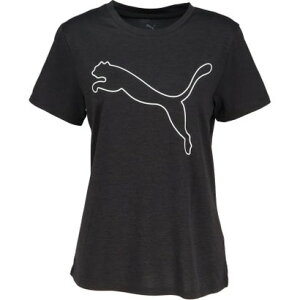�v�[�} PUMA �v�[�} PUMA W TAD ESSENTIAL HEATHER LOGO TEE 527327 �i01 PUMABLACKHEATHER�j