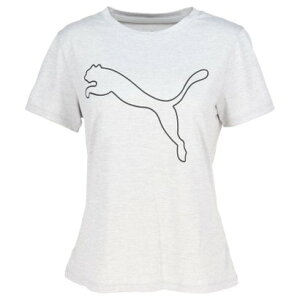 �v�[�} PUMA �v�[�} PUMA W TAD ESSENTIAL HEATHER LOGO TEE 527327 �i04 LIGHTGRYHE�j