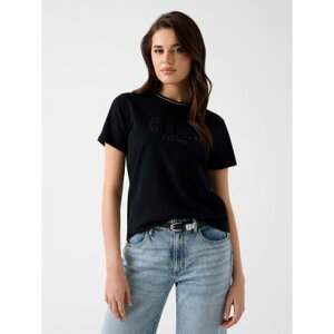 �Q�X GUESS SEQUINS Logo Tee �iJBLK�j