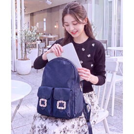 トッコクローゼット tocco closet ビジューバックル付きナイロンバッグ