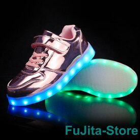 スニーカー キッズ ショックライト 光る靴 光るスニーカー 子供靴 キッズシューズ LED 光 フラッシュスニーカー 運動靴 運動 着脱簡単