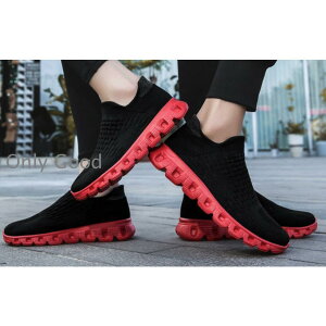 スリッポン アッパーニット スニーカー 通気 メンズ レディース 軽量 紐なし ジョギング スポーツシューズ ウォーキング シューズ 男女兼用