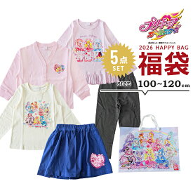 福袋 2026 プリキュア 女の子 5点セット 福袋 2026年 110cm 120cm 130cm 春秋冬 子供用 おしゃれ カーディガン 長袖Tシャツ スカート パンツ キミとアイドルプリキュア ガールズ 新春福袋 小学生 小学校 送料無料